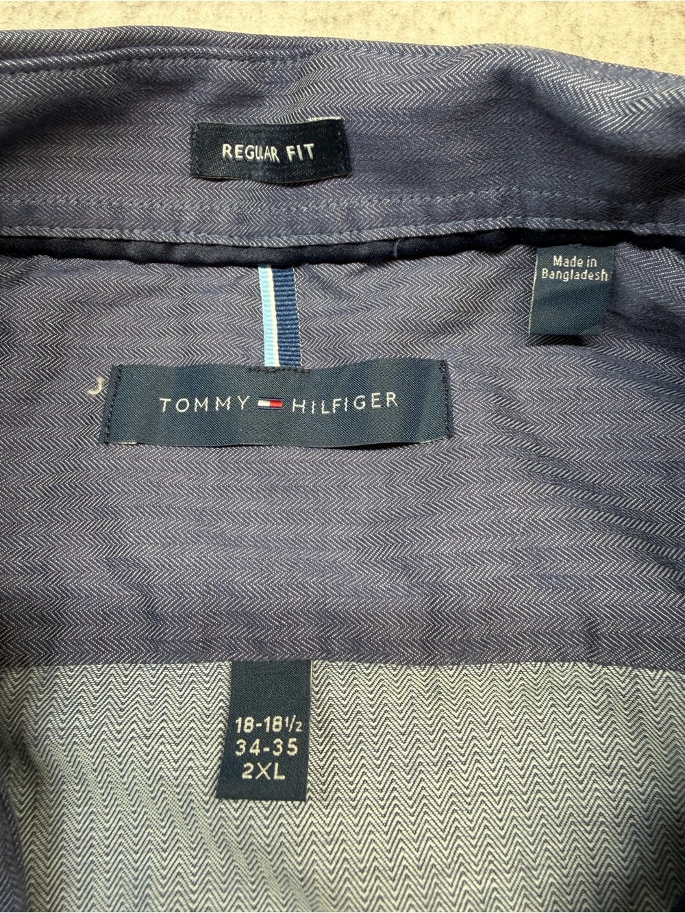 Tommy Hilfiger Men's Slate Blue Long-Sleeve Button-Down Shirt, NWOT, Size 2XL - Picture 4 of 4